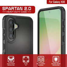 Charger l&#39;image dans la galerie, Punkcase Galaxy A56 Case, [Spartan 2.0 Series] Couverture lourde robuste claire [noir]
