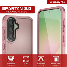 Charger l&#39;image dans la galerie, Punkcase Galaxy A56 Case, [Spartan 2.0 Series] Couverture lourde robuste claire [rose]
