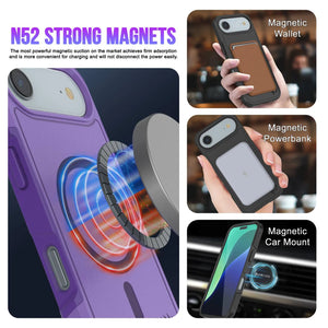 Punkcase iPhone 17 Air Case, [Spartan 2.0 Series] Couverture lourde robuste claire avec protecteur d'écran intégré [Purple]