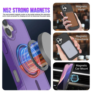 Punkcase iPhone 17 Case, [Spartan 2.0 Series] Couverture lourde robuste claire avec protecteur d'écran intégré [Purple]