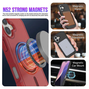 Punkcase iPhone 17 Case, [Spartan 2.0 Series] Couverture lourde robuste claire avec protecteur d'écran intégré [rouge]