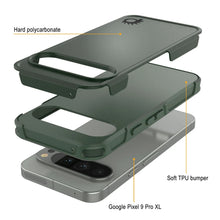 Charger l&#39;image dans la galerie, Punkcase Google Pixel 9 Pro XL Case, [Spartan 2.0 Series] Couverture lourde robuste claire avec protecteur d&#39;écran intégré [vert foncé]
