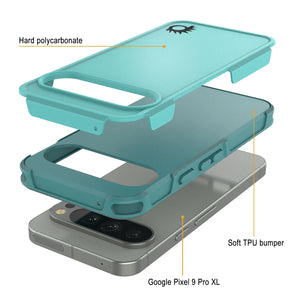 Punkcase Google Pixel 9 Pro XL Case, [Spartan 2.0 Series] Couverture lourde robuste claire avec protecteur d'écran intégré [bleu]