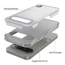 Charger l&#39;image dans la galerie, Punkcase Google Pixel 9 Pro XL Case, [Spartan 2.0 Series] Couverture lourde robuste claire avec protecteur d&#39;écran intégré [blanc]
