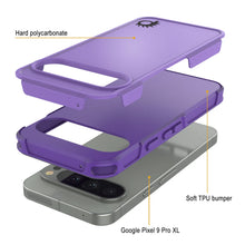 Charger l&#39;image dans la galerie, Punkcase Google Pixel 9 Pro XL Case, [Spartan 2.0 Series] Couverture lourde robuste claire avec protecteur d&#39;écran intégré [Purple]

