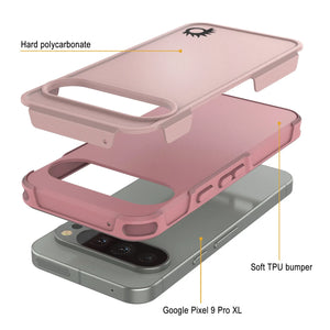 Punkcase Google Pixel 9 Pro XL Case, [Spartan 2.0 Series] Couverture lourde robuste claire avec protecteur d'écran intégré [rose]