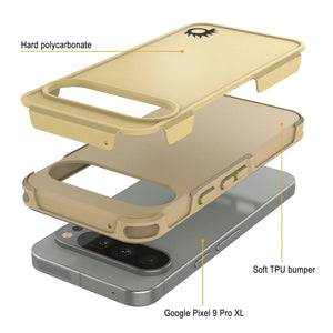 Punkcase Google Pixel 9 Pro XL Case, [Spartan 2.0 Series] Couverture lourde robuste claire avec protecteur d'écran intégré [jaune]