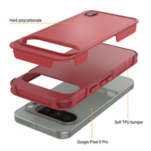 Charger l&#39;image dans la galerie, Punkcase Google Pixel 9 Pro Case, [Spartan 2.0 Series] Couverture lourde robuste claire avec protecteur d&#39;écran intégré [rouge]
