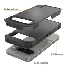 Charger l&#39;image dans la galerie, Punkcase Google Pixel 9 Pro cas, [Spartan 2.0 Series] Couverture lourde robuste claire avec protecteur d&#39;écran intégré [noir]
