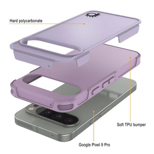 Punkcase Google Pixel 9 Pro cas, [Spartan 2.0 Series] Couverture lourde robuste claire avec protecteur d'écran intégré [Magenta]