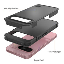 Charger l&#39;image dans la galerie, Punkcase Google Pixel 9 Case, [Spartan 2.0 Series] Couverture lourde robuste claire avec protecteur d&#39;écran intégré [noir]
