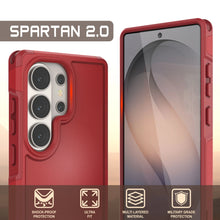 Load image into Gallery viewer, PunkCase Coque pour Galaxy S26 Ultra [Série Spartan 2.0] Coque transparente robuste et résistante [Rouge]
