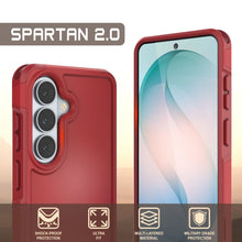 Load image into Gallery viewer, PunkCase Coque pour Galaxy S26 [Série Spartan 2.0] Coque transparente robuste et résistante [Rouge]
