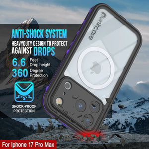 Étui IP68 imperméable iPhone 17 Pro Max, Punkcase [Purple] [série StudStar] [Slim Fit] [Dirtoproof]