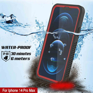 iPhone 14 Pro Max Waterproof Case, Punkcase [Extreme Series] Armor Cover W/ Built In Screen Protector [Red] (Color in image: Light Green)