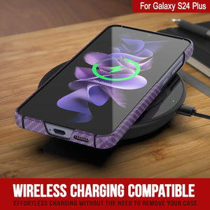 Case Galaxy S24 Plus, Punkcase CarbonShield, Hourde Duty & Ultra Thin Cover [Shockproof] [Non Slip] [Purple]