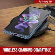 Charger l&#39;image dans la galerie, Case Galaxy S24, Punkcase CarbonShield, Hord Duty &amp; Ultra Thin Cover [Shockproof] [Non Slip] [Bleu clair]

