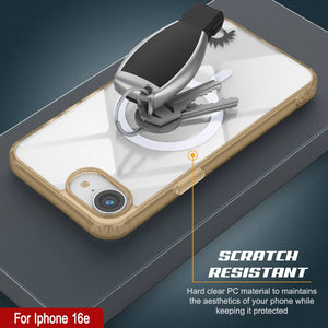 Punkcase iPhone 16e Magnetic Wireless Charging Case [Clearmag Series] [Gold]