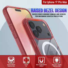 Charger l'image dans la galerie, Punkcase iPhone 17 Pro Max Magnetic Wireless Charging Case [ClearMag Series] [Red]
