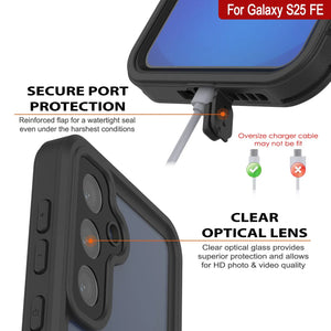 Galaxy S25 FE résistant à l'eau/antichoc [Série Extrême] avec étui de protection d'écran [Noir]