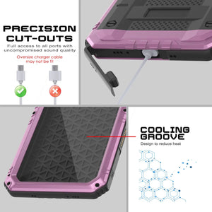 iPhone 16 Plus Metal Extreme 3.0 Série Aluminium Aluminium Aluminium IP68 W / Buillt en protecteur d'écran et kickstand [Pink]