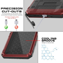 Charger l&#39;image dans la galerie, iPhone 16 Pro Max Metal Extreme 3.0 Série Aluminium Aluminium Aluminium Case IP68 avec Buillt en protecteur d&#39;écran et kickstand [rouge]
