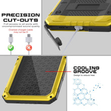 Charger l&#39;image dans la galerie, iPhone 16 Pro Max Metal Extreme 3.0 Série Aluminium Aluminium Aluminium Case IP68 W / Buillt en protecteur d&#39;écran et kickstand [Yellow]
