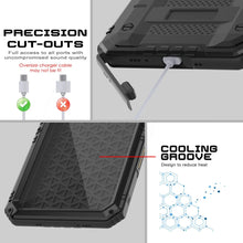 Charger l&#39;image dans la galerie, iPhone 16 Metal Extreme 3.0 Série Aluminium Aluminium Étui imperméable IP68 avec Bouillt en protecteur d&#39;écran et kickstand [noir]
