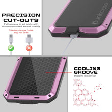 Charger l&#39;image dans la galerie, Étui iPhone 17 Pro Max Metal, couverture d&#39;armure de qualité militaire lourde [Proof] Full Body Hard [Pink]
