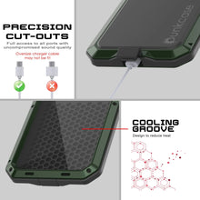 Charger l&#39;image dans la galerie, Étui iPhone 17 Pro Metal, couverture d&#39;armure de qualité militaire lourde [Proof] Full Body Hard [vert foncé]
