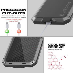Étui iPhone 17 Pro Metal, couverture d'armure de qualité militaire lourde [Proof] Full Body Hard [Silver]