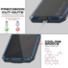 Charger l&#39;image dans la galerie, Étui iPhone 17 Pro Metal, couverture d&#39;armure de qualité militaire lourde [Proof] Full Body Hard [bleu]
