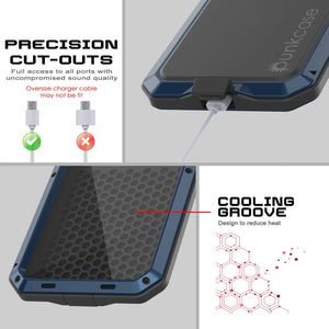 Étui iPhone 17 Pro Metal, couverture d'armure de qualité militaire lourde [Proof] Full Body Hard [bleu]