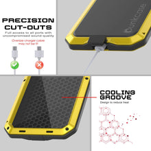 Charger l&#39;image dans la galerie, Étui iPhone 17 Pro Metal, couverture d&#39;armure de qualité militaire lourde [Proof] Full Body Hard [Jaune]
