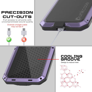 Étui iPhone 17 Pro Metal, couverture d'armure de qualité militaire lourde [Proof] Full Body Hard [Purple]