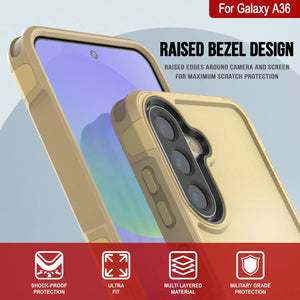 Punkcase Galaxy A36 Case, [Spartan 2.0 Series] Couverture lourde robuste claire [jaune]