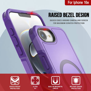 Punkcase iPhone 16E Case, [Spartan 2.0 Series] Couverture lourde robuste claire avec protecteur d'écran intégré [Purple]