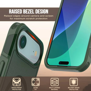 Punkcase iPhone 17 Air Case, [Spartan 2.0 Series] Couverture lourde robuste claire avec protecteur d'écran intégré [vert foncé]