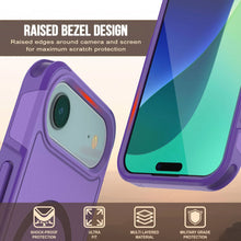Charger l&#39;image dans la galerie, Punkcase iPhone 17 Air Case, [Spartan 2.0 Series] Couverture lourde robuste claire avec protecteur d&#39;écran intégré [Purple]

