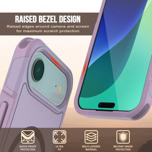 Punkcase iPhone 17 Air Case, [Spartan 2.0 Series] Couverture lourde robuste claire avec protecteur d'écran intégré [Lilac]