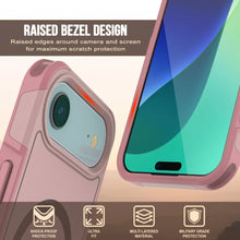 Charger l&#39;image dans la galerie, Punkcase iPhone 17 Air Case, [Spartan 2.0 Series] Couverture lourde robuste claire avec protecteur d&#39;écran intégré [rose]
