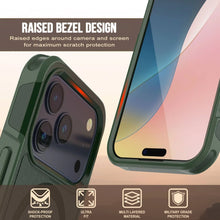 Charger l&#39;image dans la galerie, Punkcase iPhone 17 Pro Max Case, [Spartan 2.0 Series] Couverture lourde robuste claire avec protecteur d&#39;écran intégré [vert foncé]
