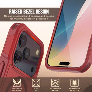 Punkcase iPhone 17 Pro Max Case, [Spartan 2.0 Series] Couverture lourde robuste claire avec protecteur d'écran intégré [rouge]
