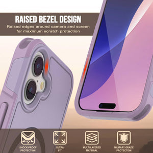 Punkcase iPhone 17 Case, [Spartan 2.0 Series] Couverture lourde robuste claire avec protecteur d'écran intégré [Lilac]