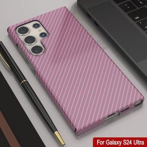 Galaxy S24 Ultra Case, Punkcase CarbonShield, Tourning Duty & Ultra Thin Cover [Shockproof] [Non Slip] [Pink]