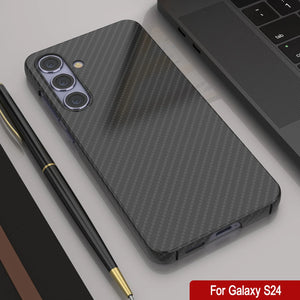 Case Galaxy S24, Punkcase CarbonShield, Hord Duty & Ultra Thin Cover [Shockproof] [Non Slip] [Black]