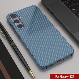 Case Galaxy S24, Punkcase CarbonShield, Hord Duty & Ultra Thin Cover [Shockproof] [Non Slip] [Bleu clair]