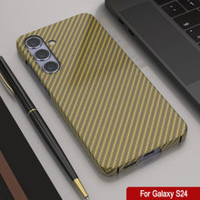 Charger l&#39;image dans la galerie, Case Galaxy S24, Punkcase CarbonShield, Hord Duty &amp; Ultra Thin Cover [Shockproof] [Non Slip] [Yellow]
