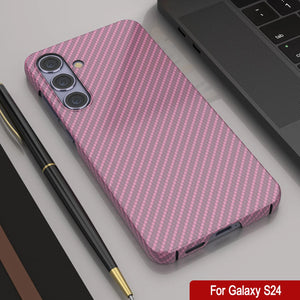 Case Galaxy S24, Punkcase CarbonShield, Hord Duty & Ultra Thin Cover [Shockproof] [Non Slip] [Pink]