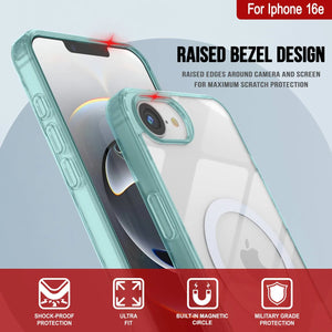 Punkcase iPhone 16e Magnetic Wireless Charging Case [Clearmag Series] [Teal]